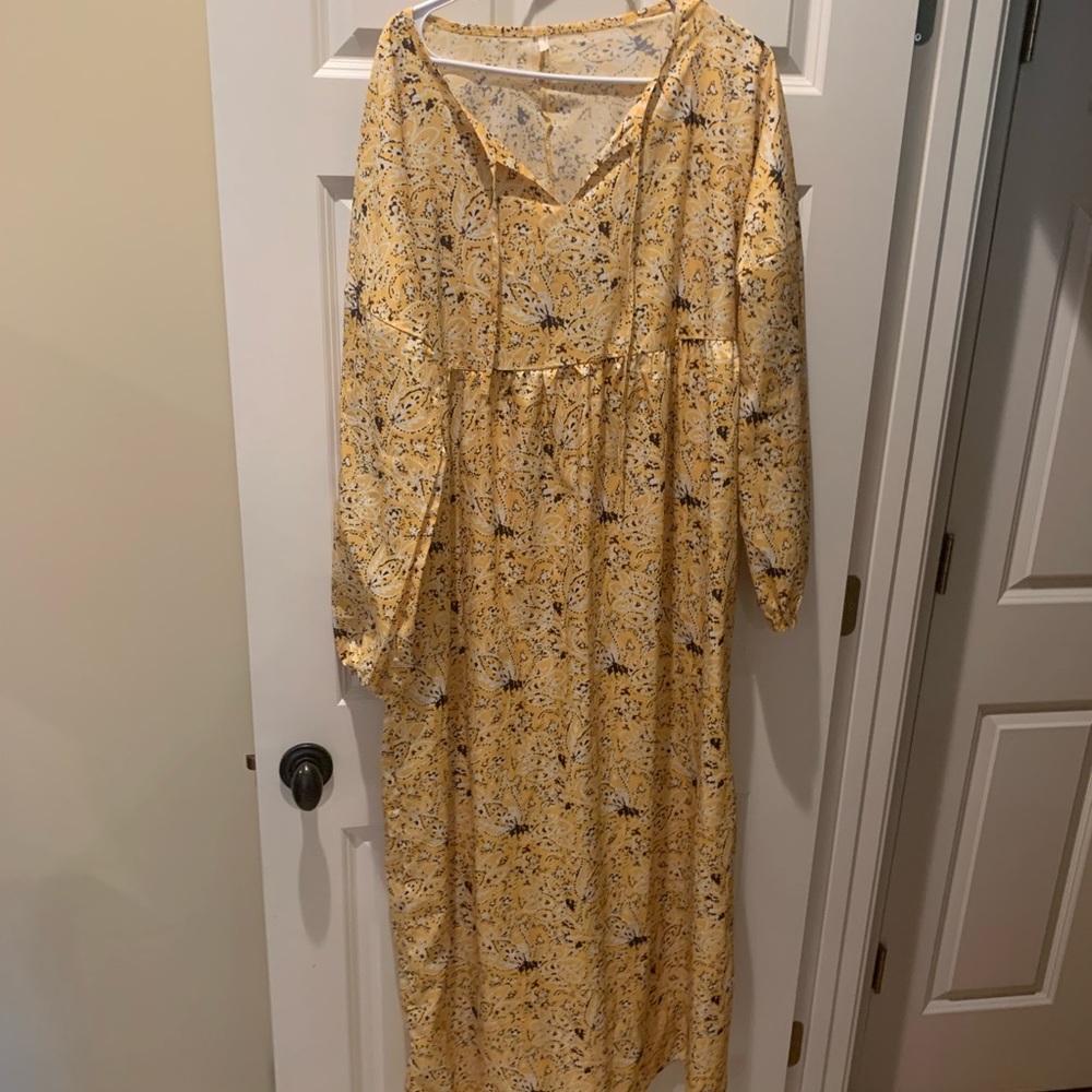 Vintage Yellow Bandana Print  Dress frock 2XL
